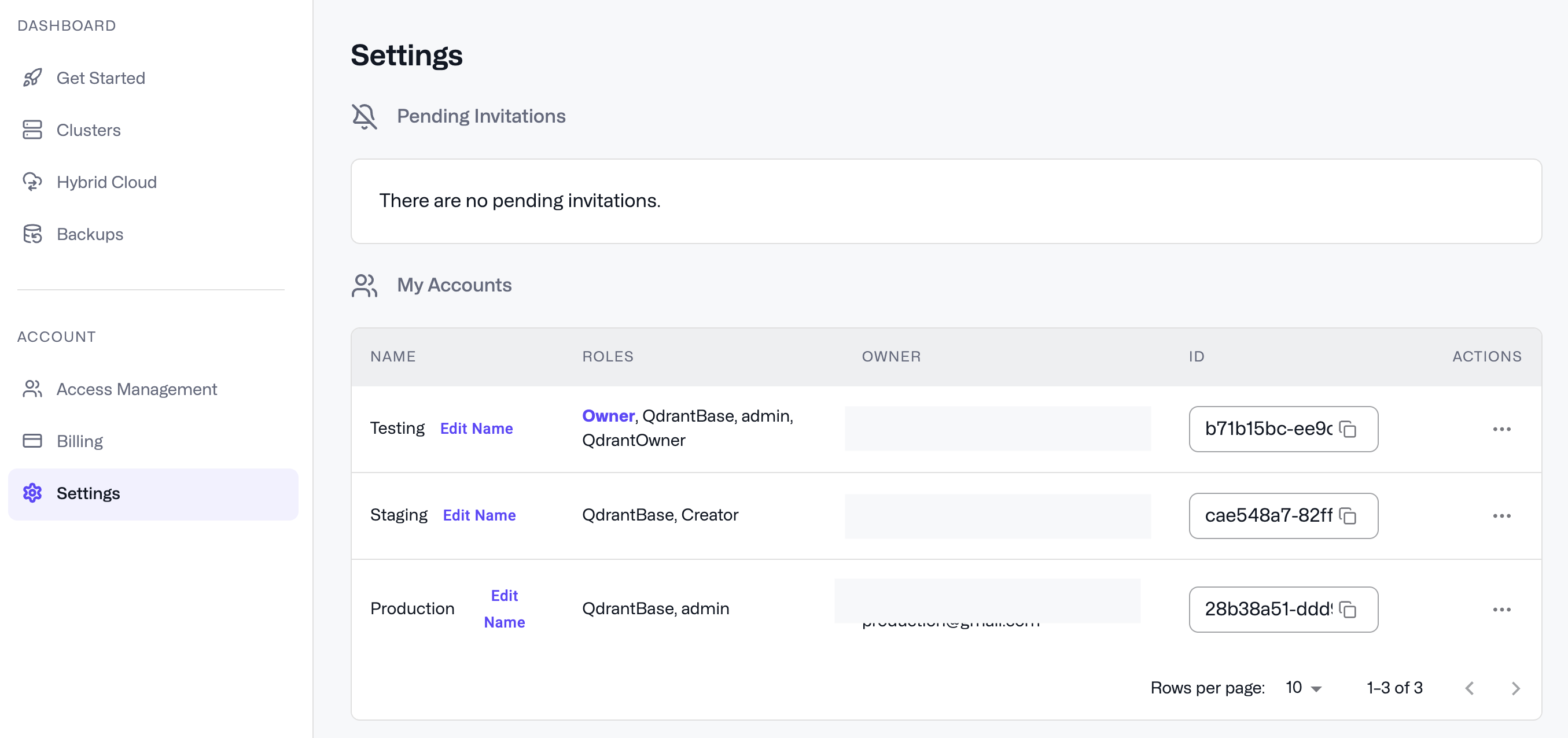 Account management